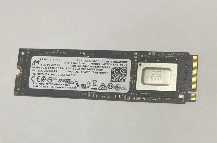 SSD-накопитель Micron Technology 1TB M.2 NVMe MTFDHBA1T0TDV Internal SSD 100% He