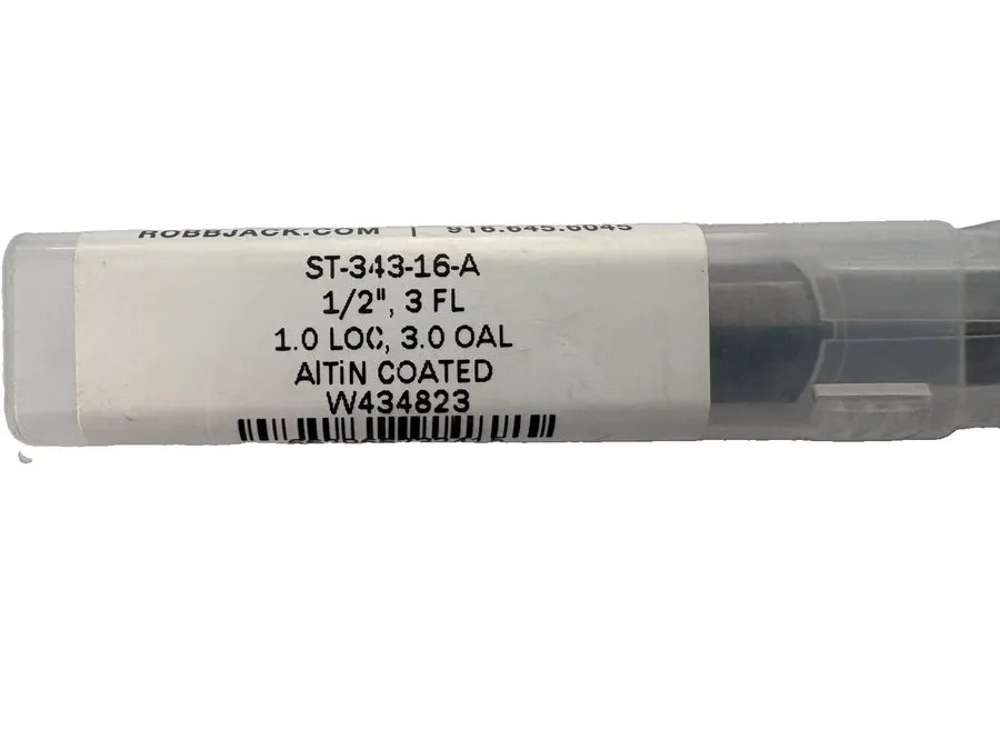 Режущий инструмент RobbJack ST-343-16-A 1/2” Solid Carbide End Mill 3 Flute AlTi — фото лота 1