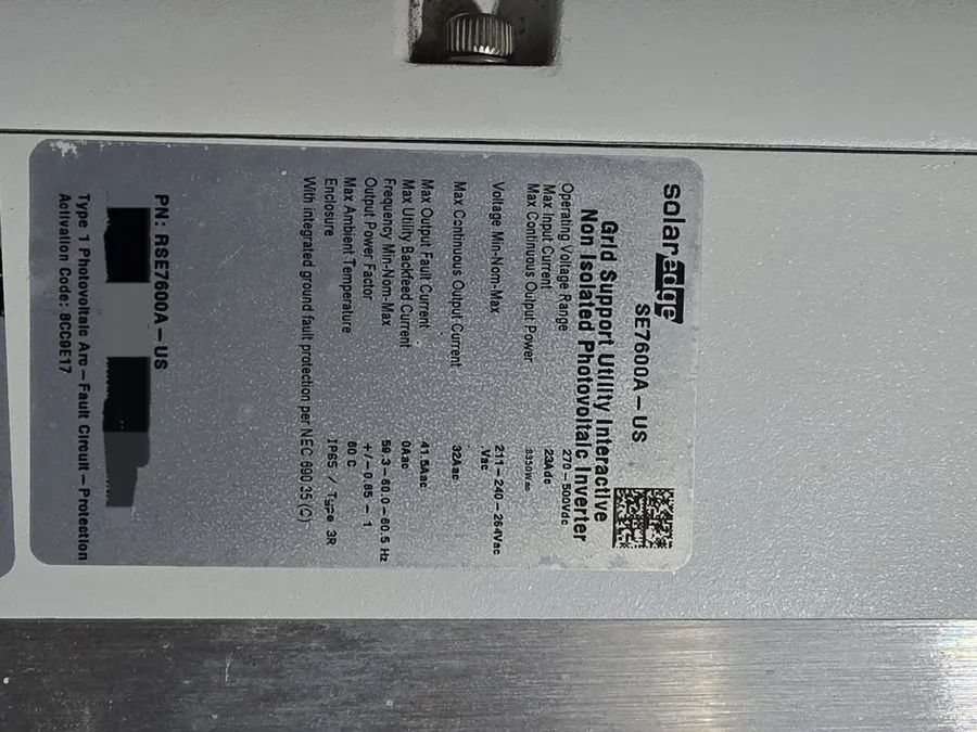 Инвертор SolarEdge SE7600A-US 7600W Inverter Factory Sealed Display RSE7600A-US
