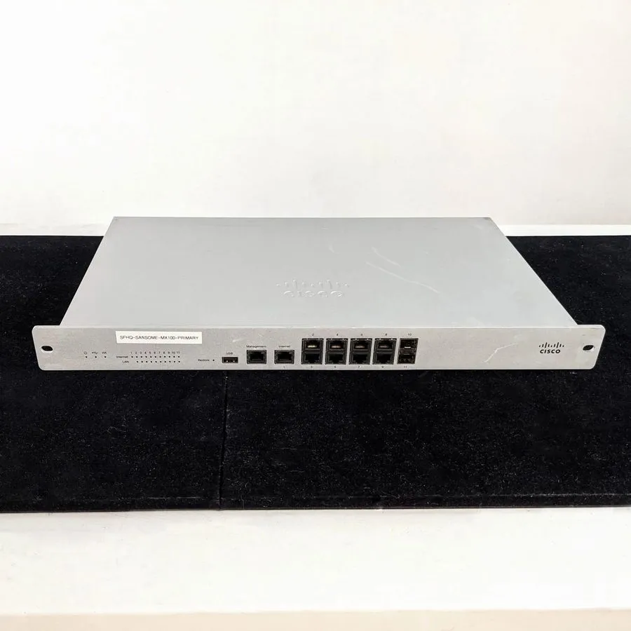 Маршрутизатор Cisco MX100-HW Meraki Router Security Cloud Managed Appliance Uncl