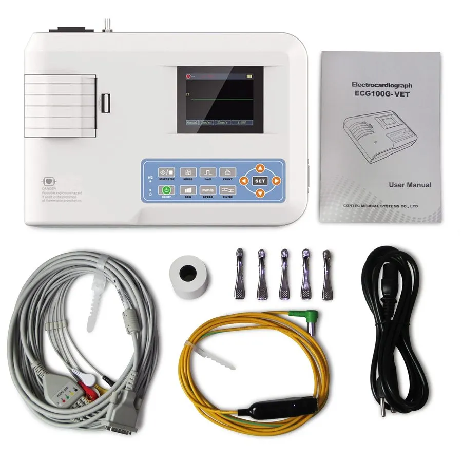 Электрокардиограф CONTEC ECG100G-VET Veterinary ECG EKG Machine 1 Channel Electr