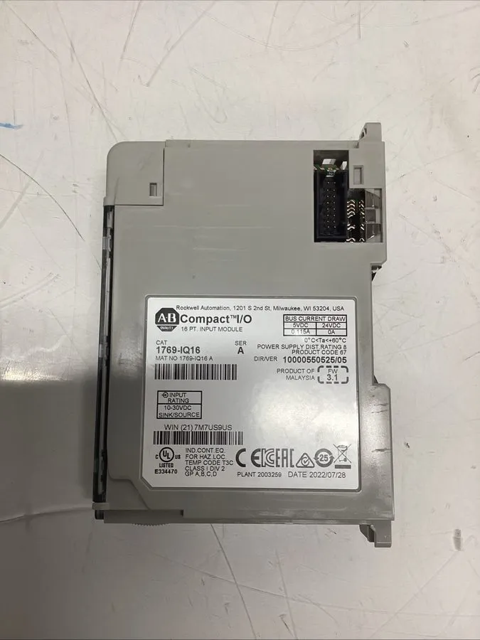 Модуль ввода-вывода ALLEN BRADLEY 1769-IQ16 SER A CompactLogix 24VDC INPUT MOD