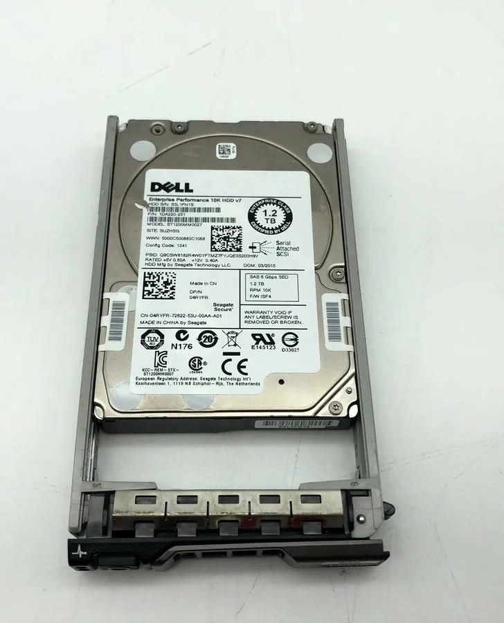 Жёсткий диск DELL 1.2TB 10K 2.5" SAS HDD w/Tray, 4RYFR, 04RYFR