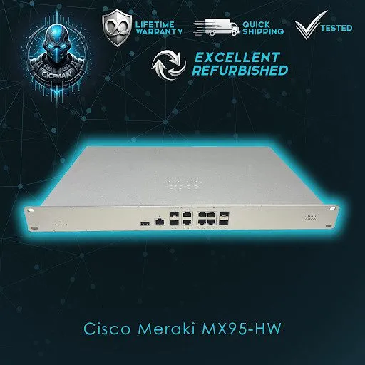 Маршрутизатор Cisco Meraki MX95-HW MX95 Router/Security Appliance, UNCLAIMED/Fre