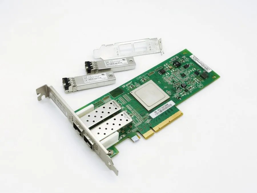 Контроллер QLogic QLE2562 2-Port 8Gb PCIe Fiber Channel FC HBA W/5 sfp's