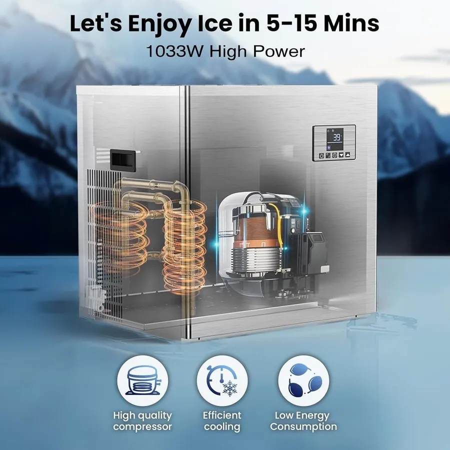 Льдогенератор Commercial Ice Machine 580Lbs/24H 400Lbs Storage Capacity