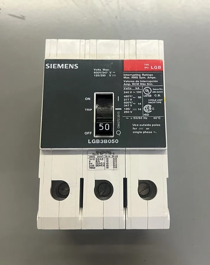 Автоматический выключатель Siemens LGB3B050 ,Circuit Breaker ,3P/ 50 AMP/ 480V G