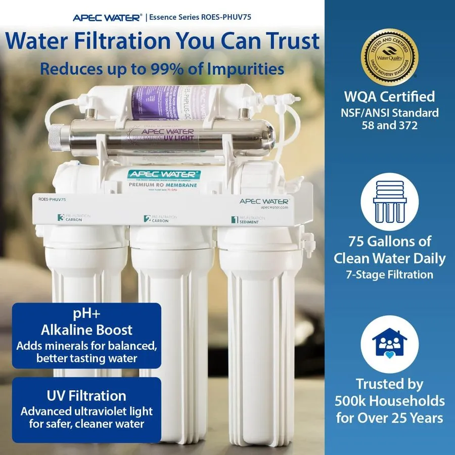Насос ROES-PHUV75, 7-Stage Alkaline Under Sink Reverse Osmosis Water Filter Syst — фото лота 1