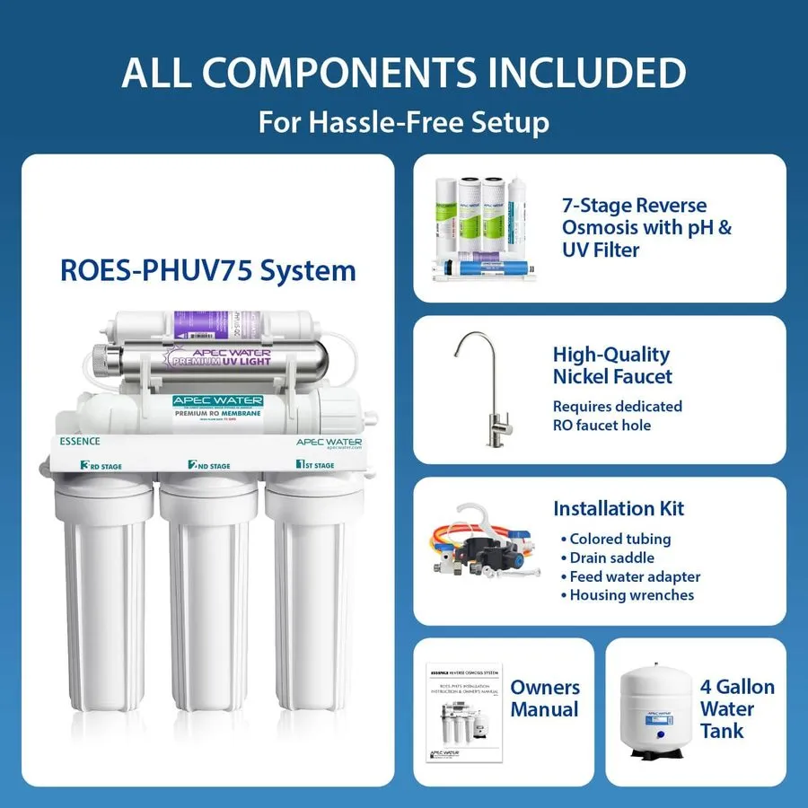 Насос ROES-PHUV75, 7-Stage Alkaline Under Sink Reverse Osmosis Water Filter Syst — фото лота 2