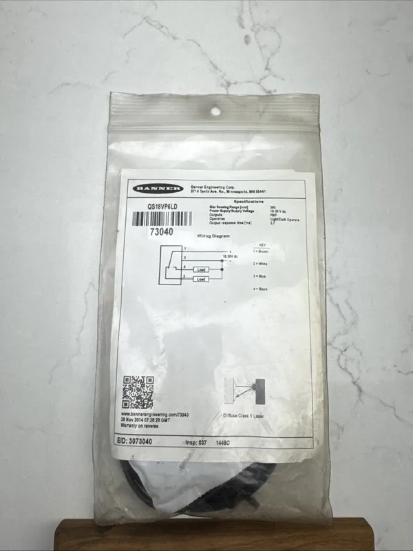 Фотоэлектрический датчик Banner QS18VP6LD PHOTOELECTRIC SENSOR