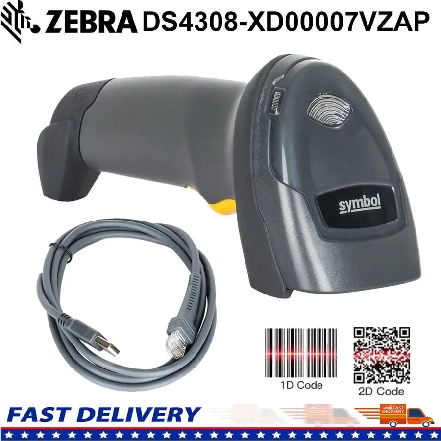 Сканер штрих-кода Zebra DS4308-XD00007VZAP Extreme Density Handheld 1D/2D USB Ba