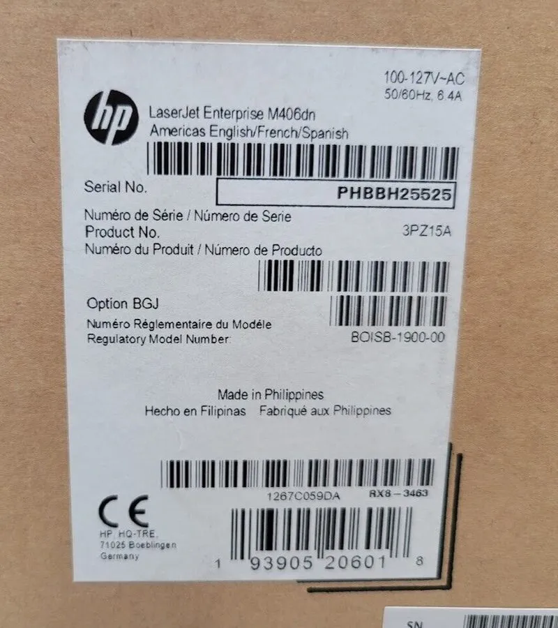 Лазерный принтер HP LaserJet Enterprise M406dn Desktop Laser Printer Monochrome,
