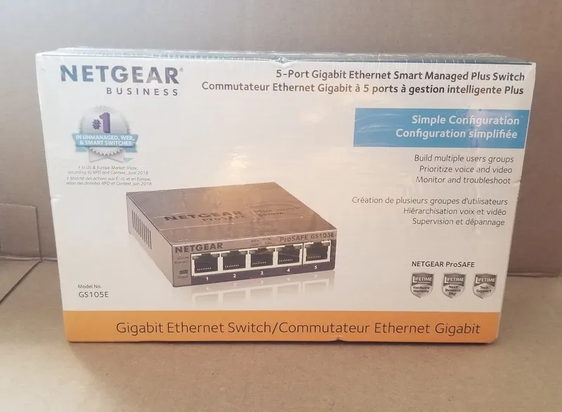 Коммутатор NETGEAR GS105E 5-Port Gigabit Smart Managed Plus Ethernet Switch