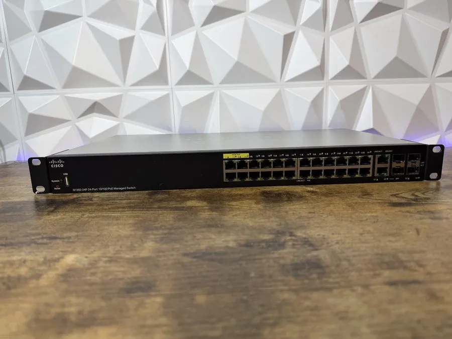 Коммутатор Cisco SF350-24P 24-Port 10/100 POE Managed Switch — фото лота 1