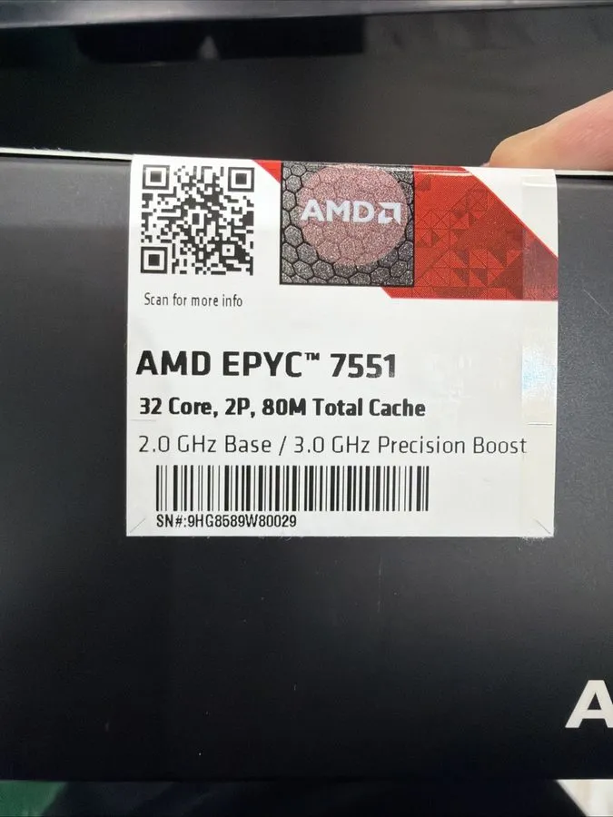Модуль памяти Unlocked AMD EPYC 7551 32 core 64 threads 64MB 180W DDR4 SP3 CPU p — фото лота 2