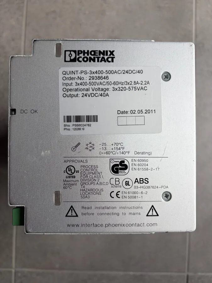 Блок питания PHOENIX CONTACT QUINT-PS-3X400-500AC/24DC/40 Power Supply 2938646