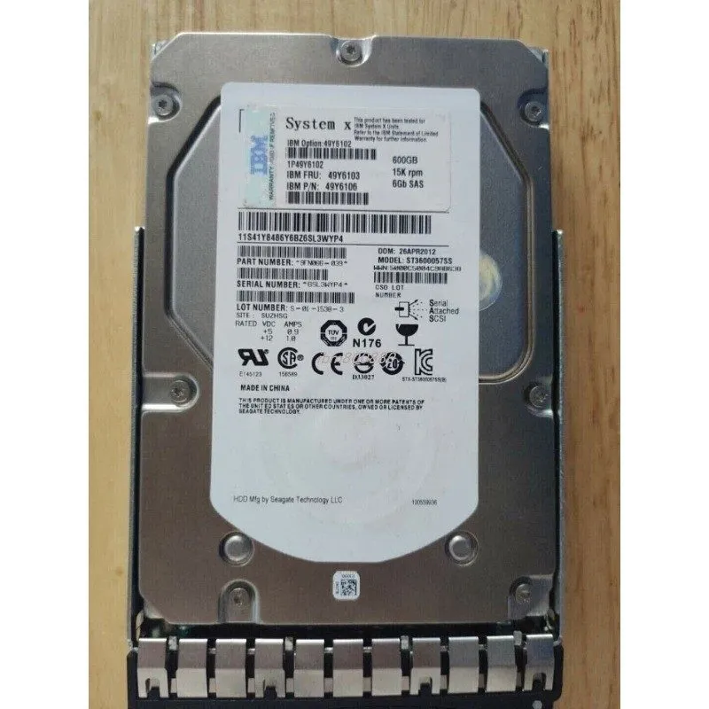 Жёсткий диск IBM 600GB 49Y6104 49Y6103 49Y6102 15K 6Gbps SAS 3.5" M4 HDD Hard Dr