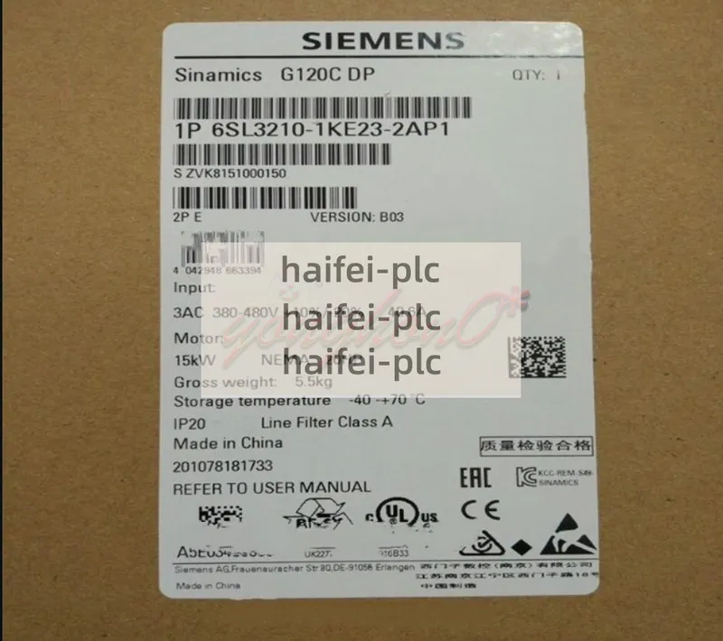 Частотный преобразователь Siemens SINAMICS G120 6SL3210-1KE23-2AP1