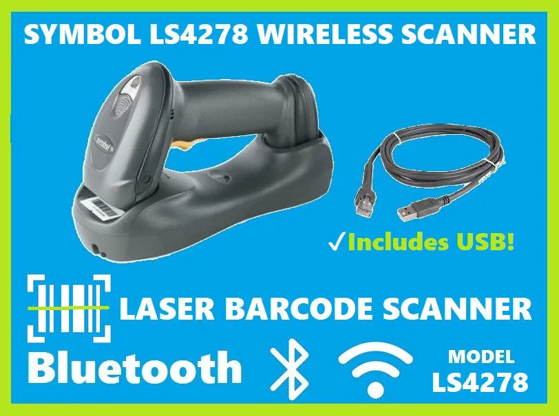 Сканер штрих-кода Motorola Symbol BlueTooth LS4278 Wireless Laser Cordless Barco — фото лота 1