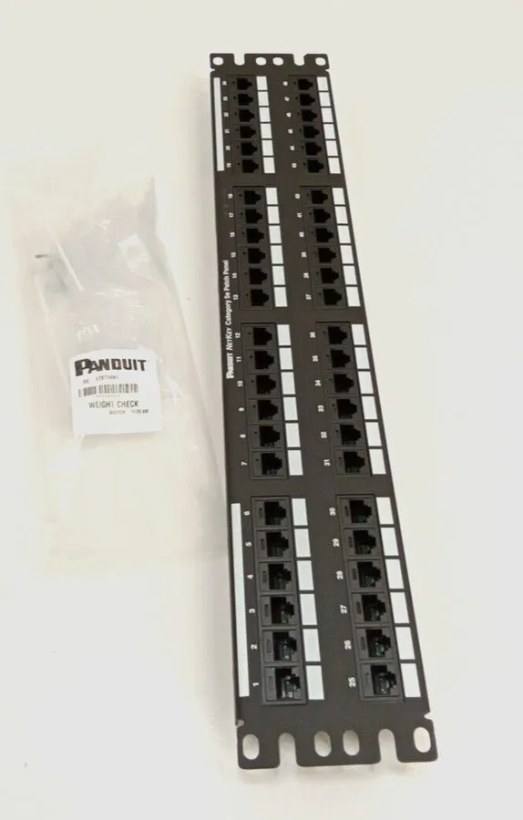 Патч-панель Panduit NetKey NK5EPPG48Y Cat5e 48-Port RJ-45 2U 19in Rack Patch Pan