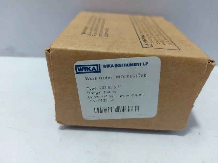 Трубопроводная арматура Wika 9833565 Gauge 233.53 2.5" Range 160 psi