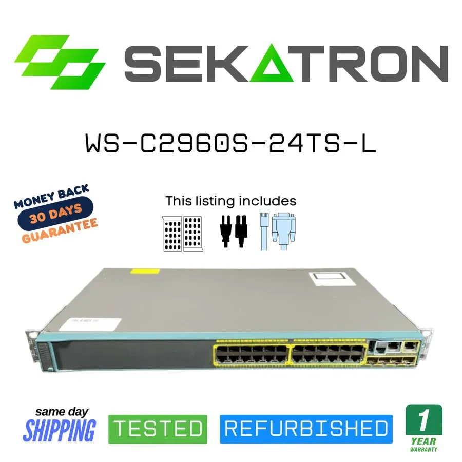 Коммутатор 🔀 Cisco WS-C2960S-24TS-L | 24× Gigabit Ports 4× SFP Uplinks LAN Base 