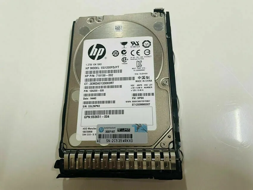 Жёсткий диск HPE 693641-001 697574-B21 697631-001 SAS 1.2TB 2.5''6G 10K SFF Hard