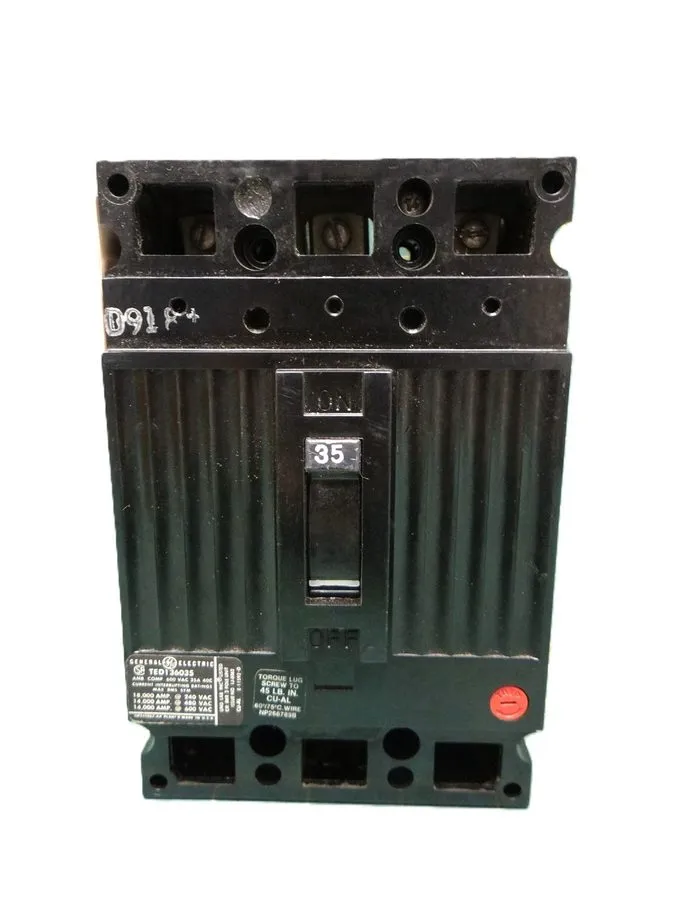 Автоматический выключатель GENERAL ELECTRIC GE TED136035WL 3 Pole 35 Amp 480V CI — фото лота 1