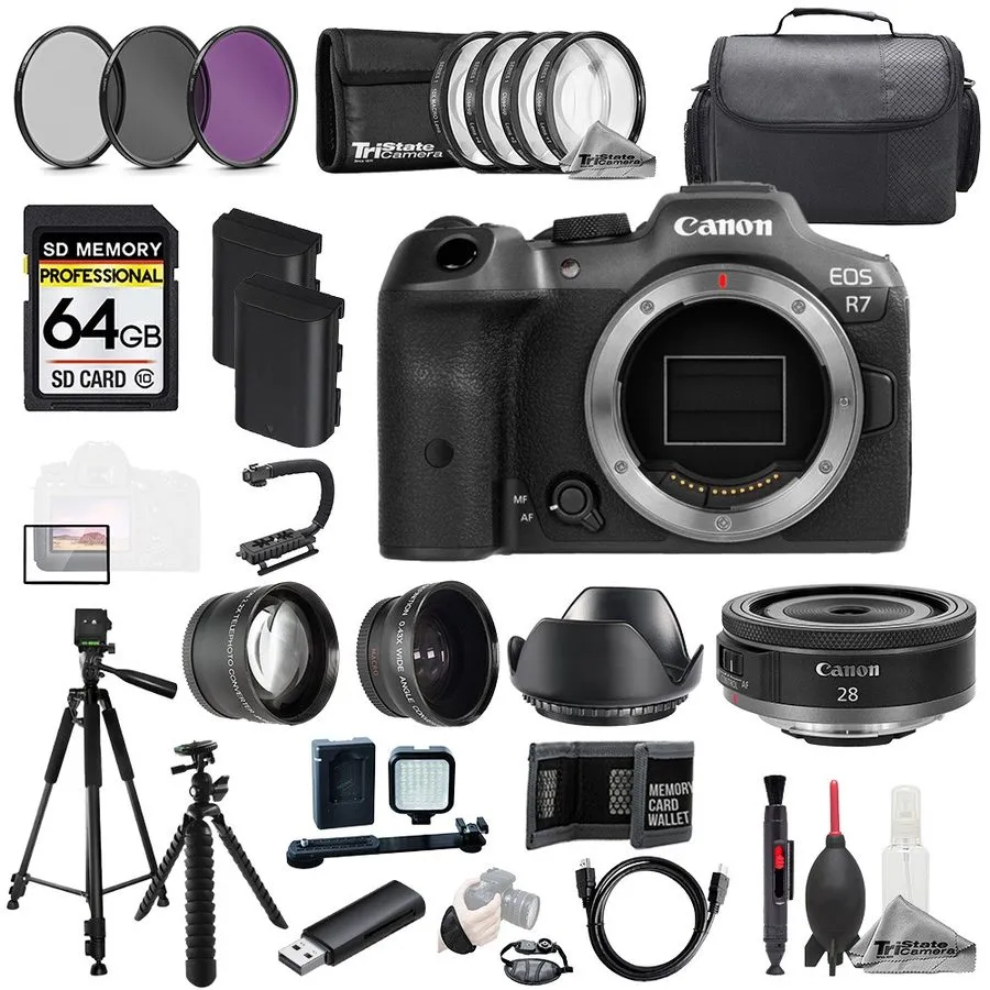 Объектив Canon EOS R7 + RF 24-105mm f/4 L IS USM Lens+128GB+Ext Bat+ Filtr MEGA 