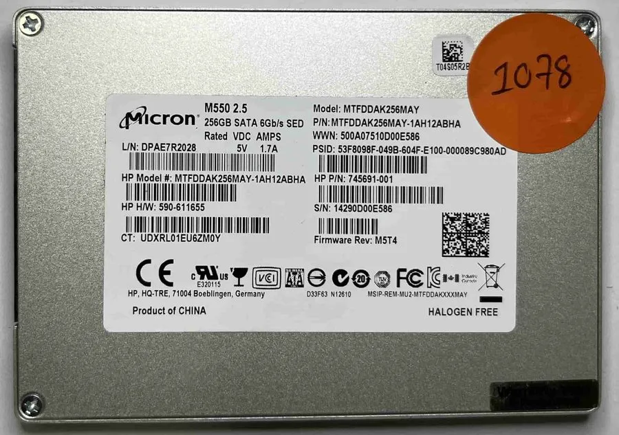 MICRON MTFDDAK256MAY MTFDDAK256MAY-1AH12ABHA SSD