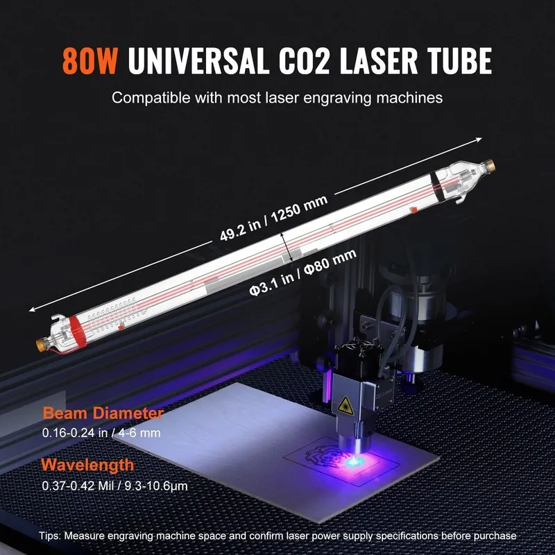 Оборудование рекламного производства 90W CO2 Laser Tube 49.2in Length, TEM00 Mod — фото лота 2