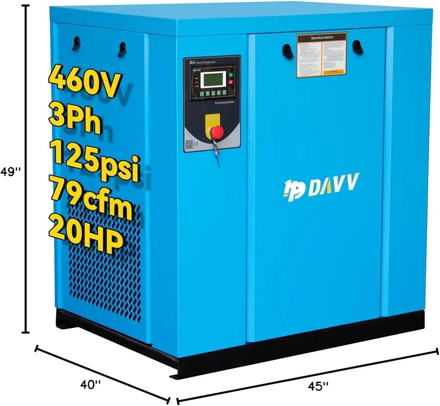 Компрессор 20HP 3 Phase 460V Rotary Screw Air Compressor 125PSI 8 Bar 71-81CFM N — фото лота 1