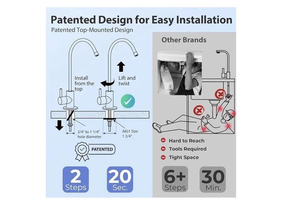 Насос RCC7AK Alkaline Reverse Osmosis System 75 GPD NSF Certified 6-Stage Under