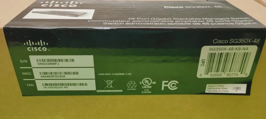 Коммутатор CISCO SG350X-48-K9-NA 48-port Gigabit Switch