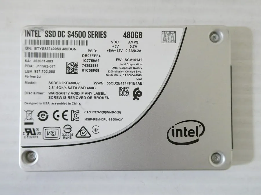 SSD-накопитель Intel DC S4500 480GB SATA 6Gb/s 2.5" Internal SSD SSDSC2KB480G7 1