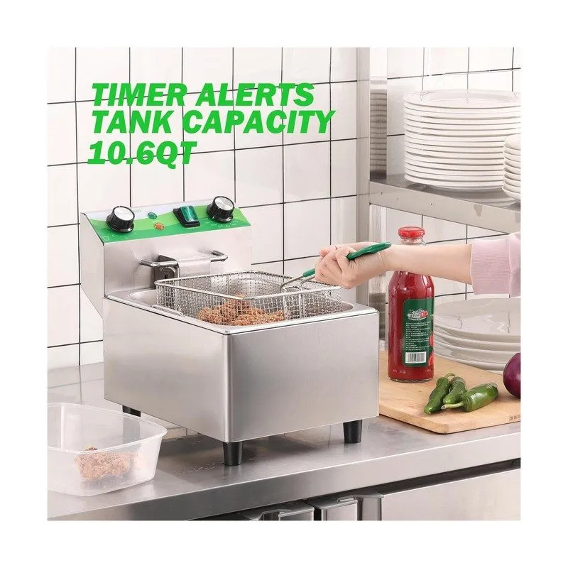 Фритюрница Electric Deep Fryer with Timer 10L/10.6QT Commercial Deep Fryer with 