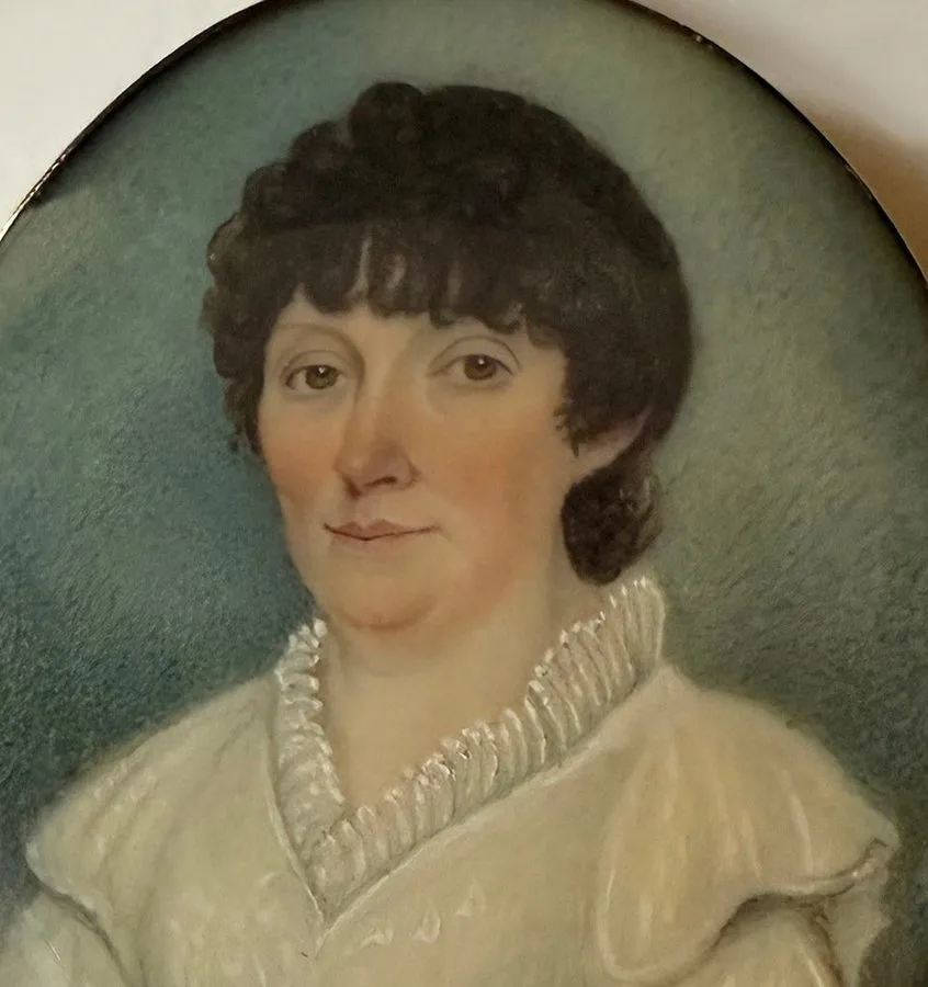 Лабораторный прибор Antique French Portrait Miniature, c1810-20 Woman w Guilloti — фото лота 2
