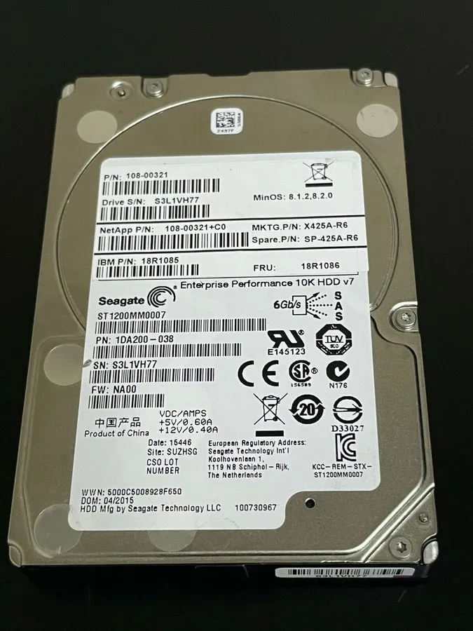 Жёсткий диск NETAPP HUC101212CSS600 X425A-R6 SP-425A-R6 1.2TB 10K 6Gb/s SAS 2.5'