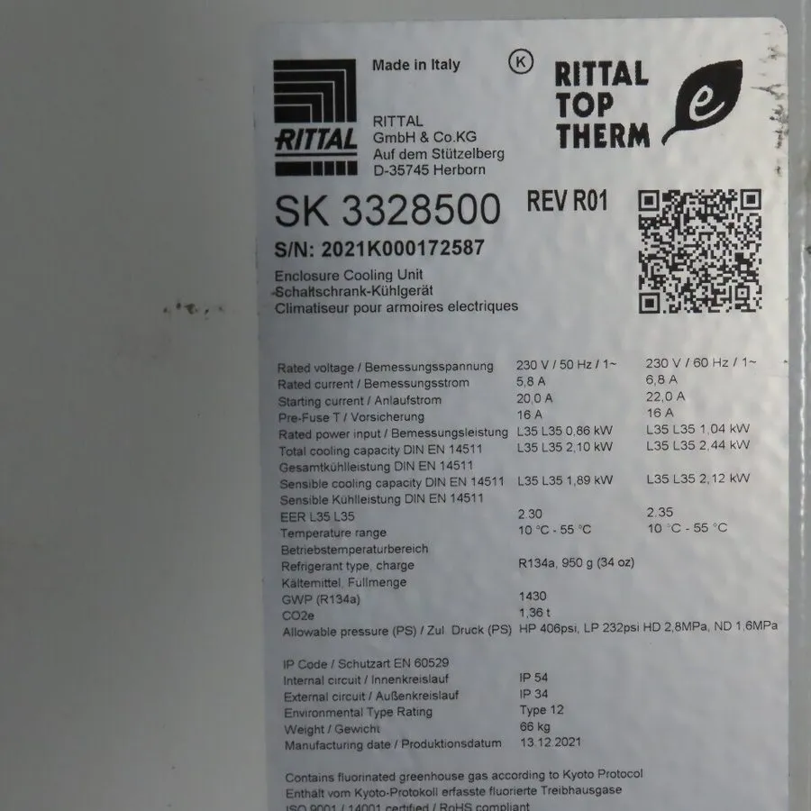 Монтажный шкаф Rittal SK 3328500 Top Therm Wall Mount Enclosure Cooling Unit 230