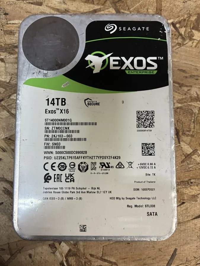 Жёсткий диск Seagate Exos X16 14TB ST14000NM001G SATA 3.5" 7200RPM Enterprise Ha — фото лота 1