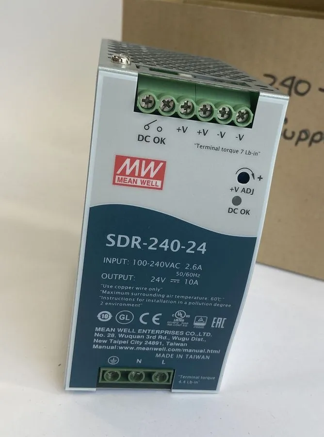 Блок питания MEAN WELL SDR-240-24 AC to DC DIN-Rail Power Supply 240W 24VDC 10A