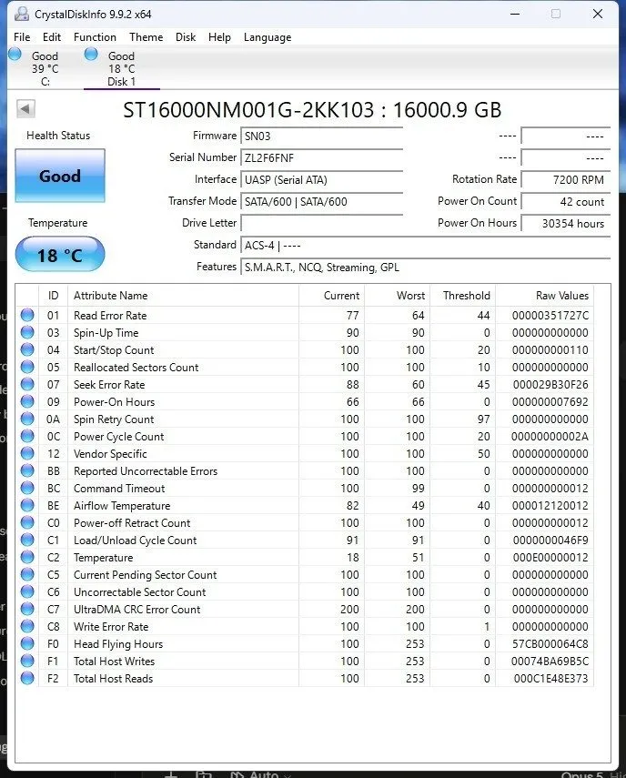 Жёсткий диск ST16000NM001G Seagate Exos X16 16TB SATA 7.2K RPM 512e 6GB/s 3.5" H