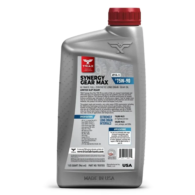 Сервер Triax Synergy Gear Max 75W-90 GL-5 Limited Slip Ultra Long Drain (5 Gallo