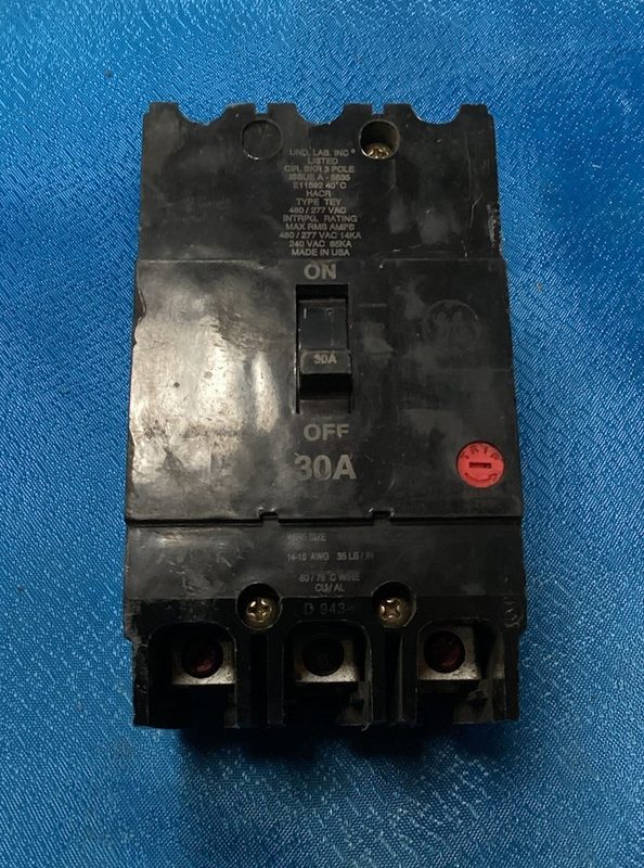 Автоматический выключатель GE TEY330 30A 3-Pole 480V Type TEY Circuit Breaker HA