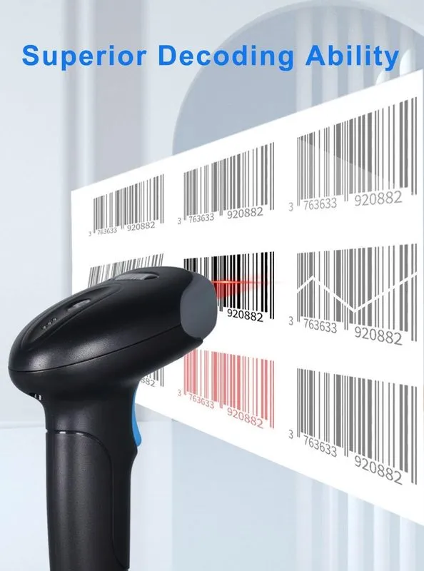 Сканер штрих-кода Wireless Barcode Scanner 2D 1D QR Bluetooth USB 2.4G Handheld  — фото лота 3