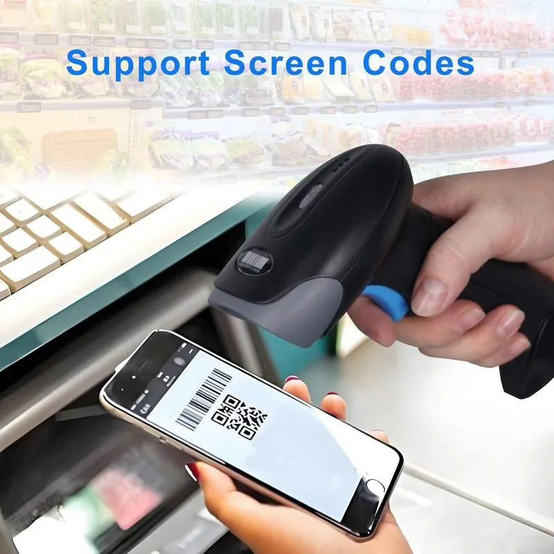 Сканер штрих-кода Wireless Barcode Scanner 2D 1D QR Bluetooth USB 2.4G Handheld  — фото лота 4