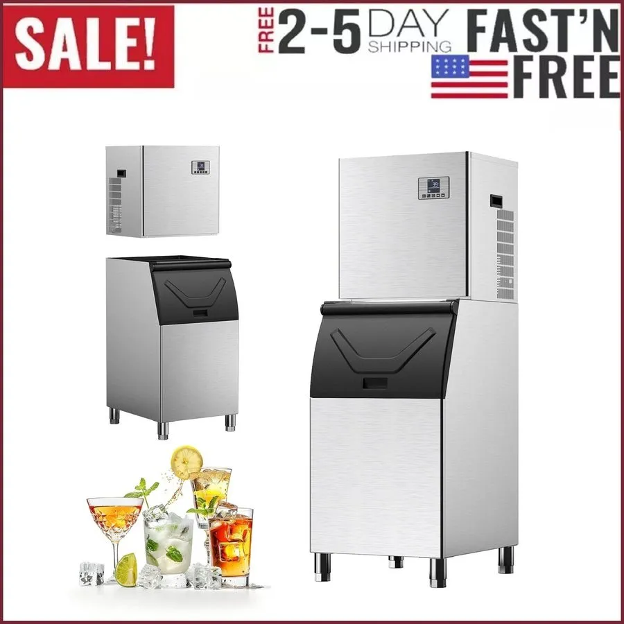 Льдогенератор Ginkman Commercial 110V 1200W Freestanding Ice Maker 550LBS/24H wi
