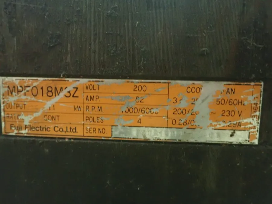 Вентилятор Fanuc Fuji 6000 RPM CNC 11 KW Spindle Motor MPF018M3Z _ 200V_82A_w/co — фото лота 1