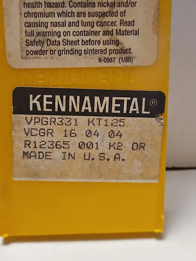 Режущий инструмент KENNAMETAL PROFILING INSERT VPGR331 KC935 CARBIDE INSERTS