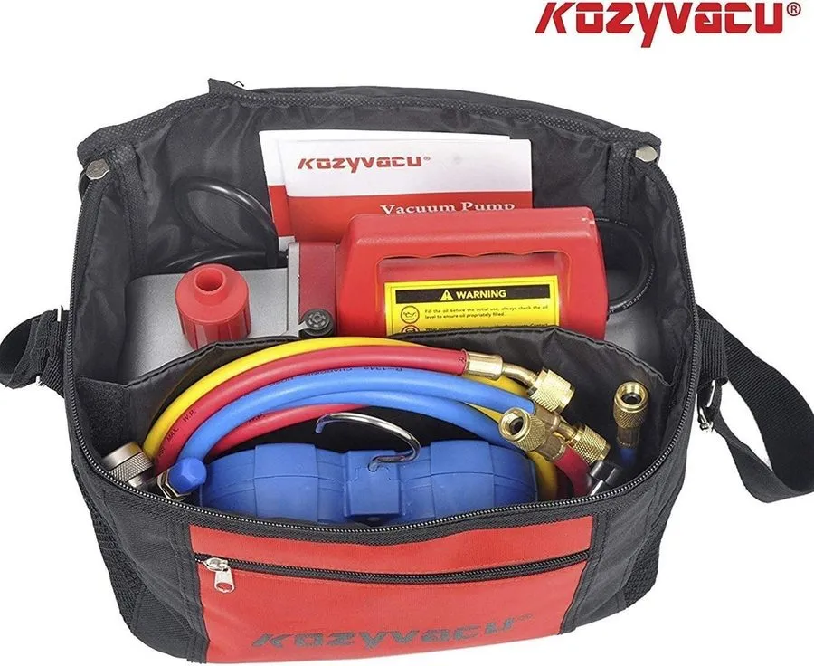Насос 1/3 HP 1-Stage HVAC Vacuum Pump and 4 Way AC Manifold Gauge Set with 4.5 C — фото лота 2